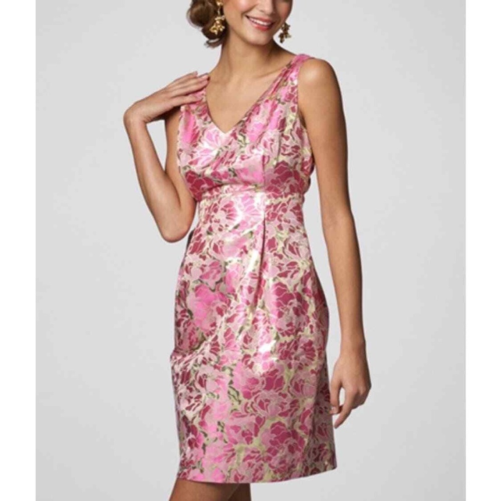 Lilly Pulitzer Pink Floral Metallic Mini Dress